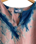 Pink V-Neck Linen Tunic Dress in Arashi