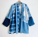 Organic Cotton Patchwork Kimono in Blue Sky